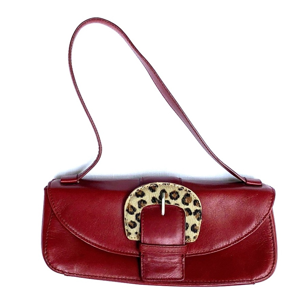 2 FOR $20 Nicole Miller Collection red purse leopard buckle
